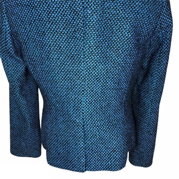 Calvin Klein Blue Tweed Two Button Blazer - Picture 7 of 8